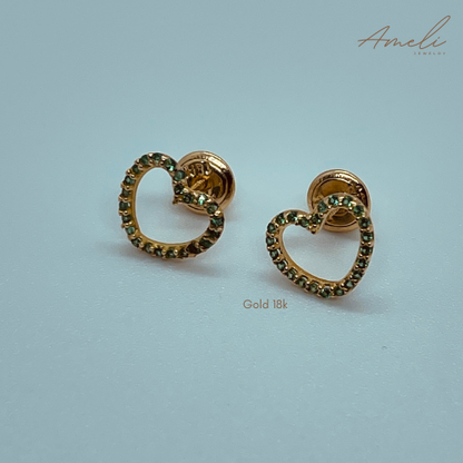 GREEN HEART EARRIGNS