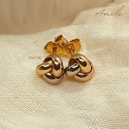 ROUND THREE GOLD EARRIGNS