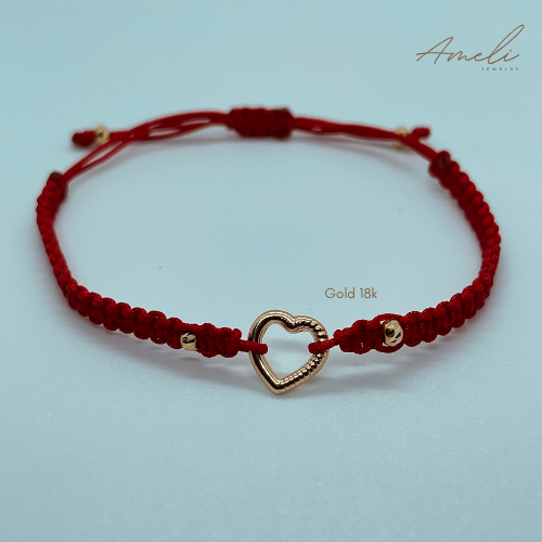 HEART RED WOVEN BRACELET